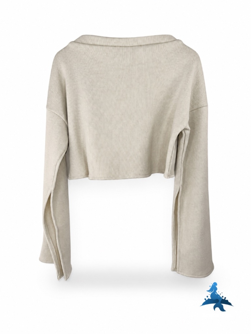 1158 NWT Choosy Elsa Crop Sweater Ribbed – XS – Cream - Picture 7 of 12